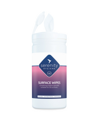 Alcohol-free surface wipes being used to clean door handles and electronic devices in home and workplace settings
