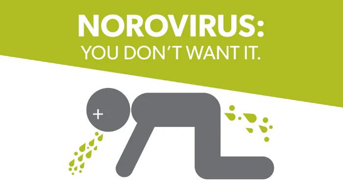 Bottle of alcohol-free hand sanitiser for protecting family from norovirus during winter