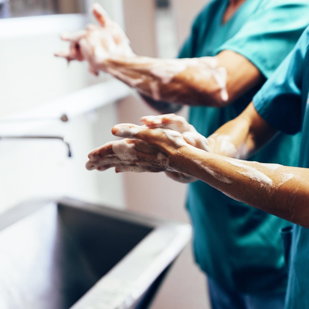 Comparison table of Serenity products vs alcohol hand sanitizers for healthcare use
