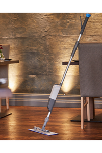 Pro-mist Microfibre Antibacterial Mop Kit in a restaurant setting for efficient floor cleaning.