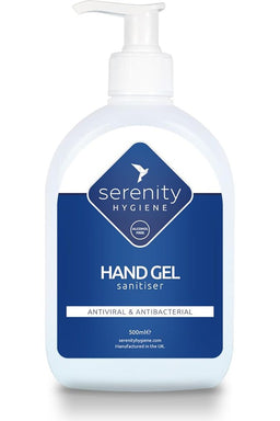 Hand Gel Sanitiser with antiviral and antibacterial properties in a pump bottle.