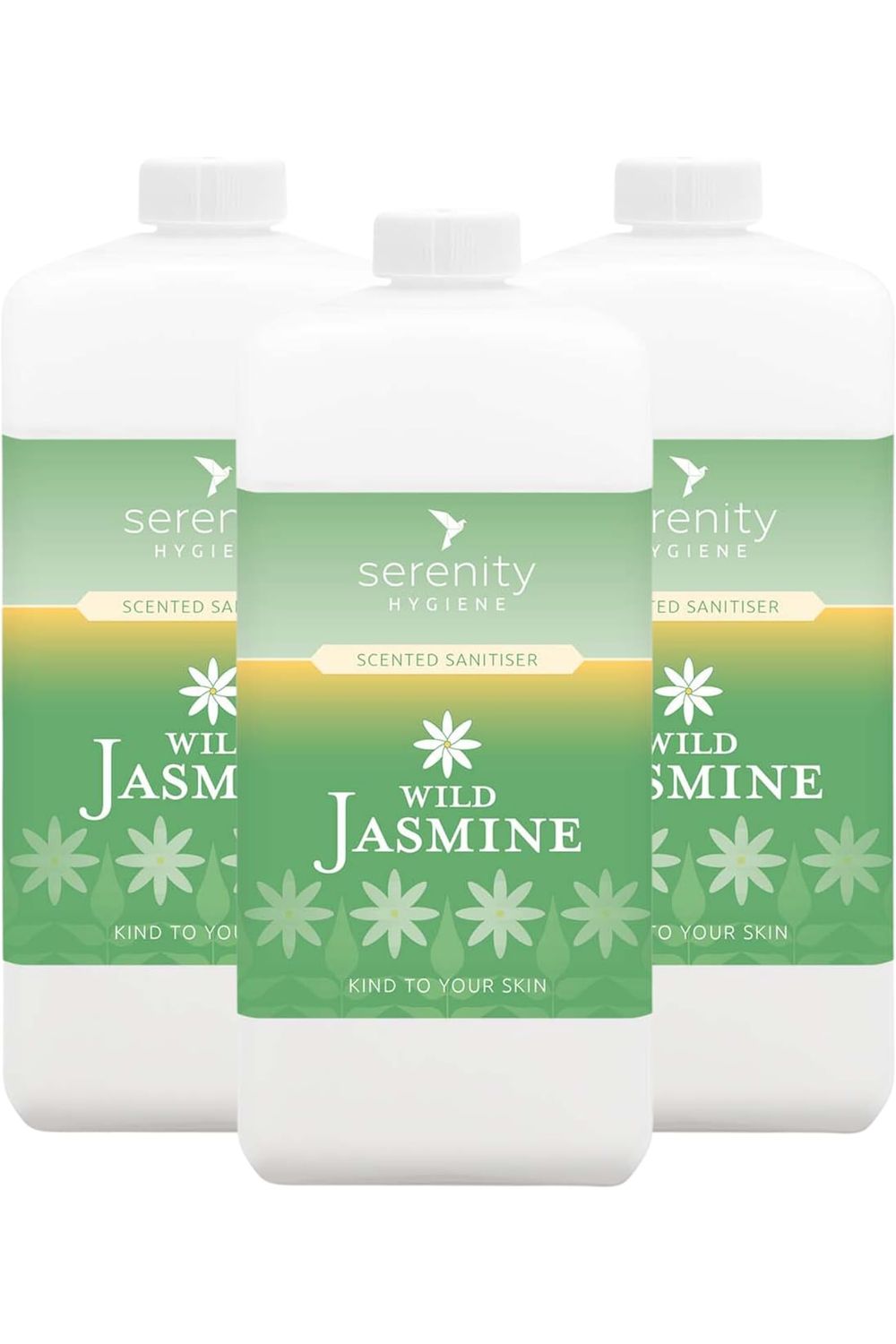 Wild Jasmine Hand Foam Sanitiser bottles with hypoallergenic and non-alcoholic formula.