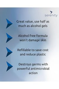 Advanced antibacterial hand gel sanitiser with gentle, alcohol-free formula; effective germ-fighting power.