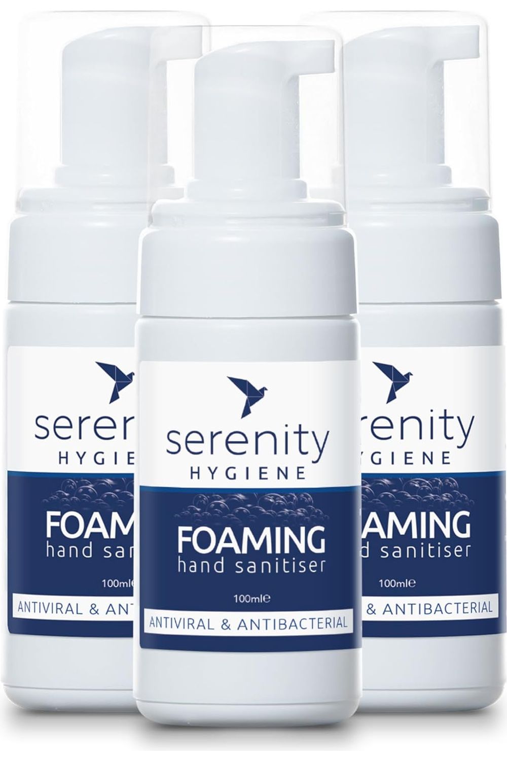 Unscented Hand Foam Sanitiser bottles by Serenity Hygiene.