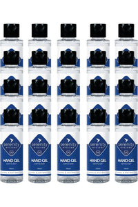 Hand Gel Sanitiser bottles with advanced antiviral antibacterial formula.