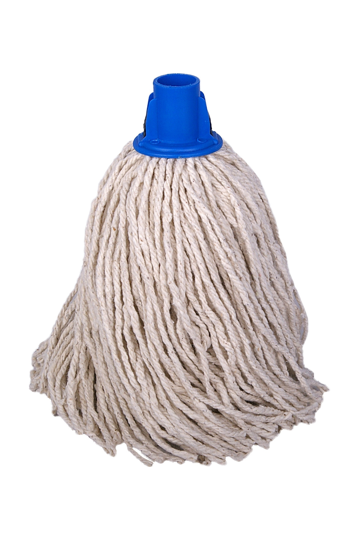 PY Yarn RS1 Socket Mop No.14 J with blue plastic socket, absorbent recycled yarn, for laminate or lino floors, color coded.