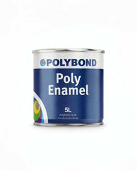 Polybond Poly Enamel Paint can with brush showing durable glossy multi-surface coating