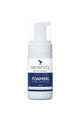 Unscented hand foam sanitiser bottle with antiviral and antibacterial properties.