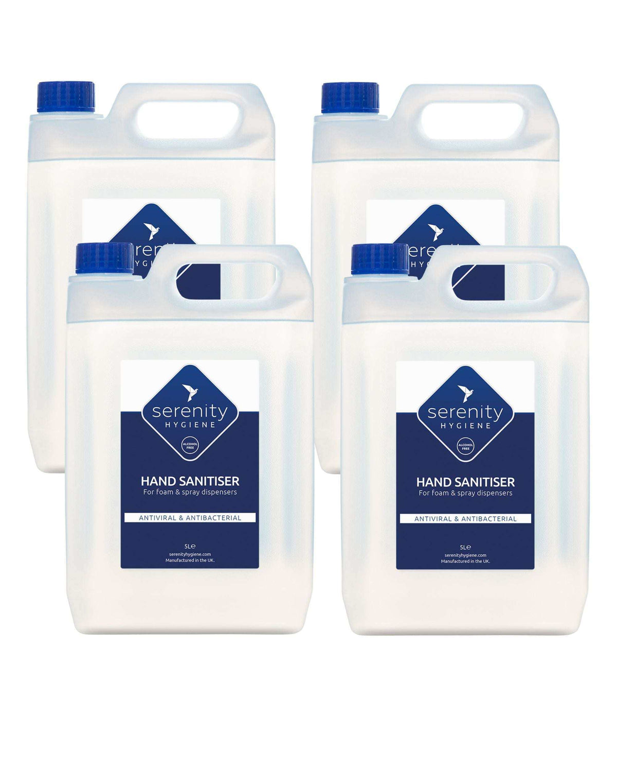 Serenity unscented hand foam sanitiser bottle with gentle, alcohol-free, hypoallergenic formula for effective germ protection