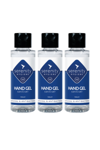 Hand Gel Sanitiser bottles with antiviral and antibacterial properties.