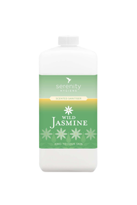 Wild Jasmine Hand Foam Sanitiser bottle with soothing green label, hypoallergenic and alcohol-free.