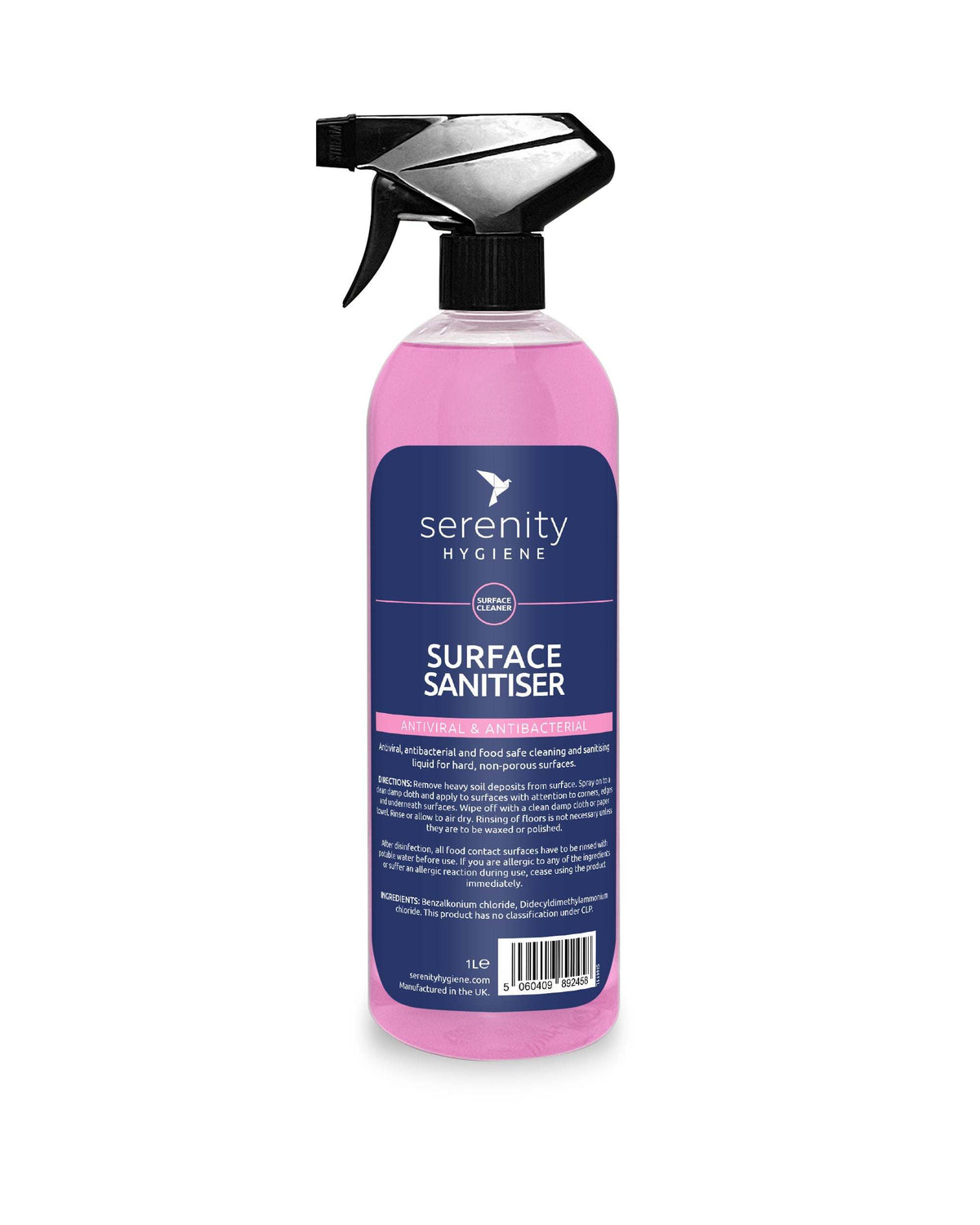 Hospital grade unscented surface sanitiser safe for food areas and hard surfaces