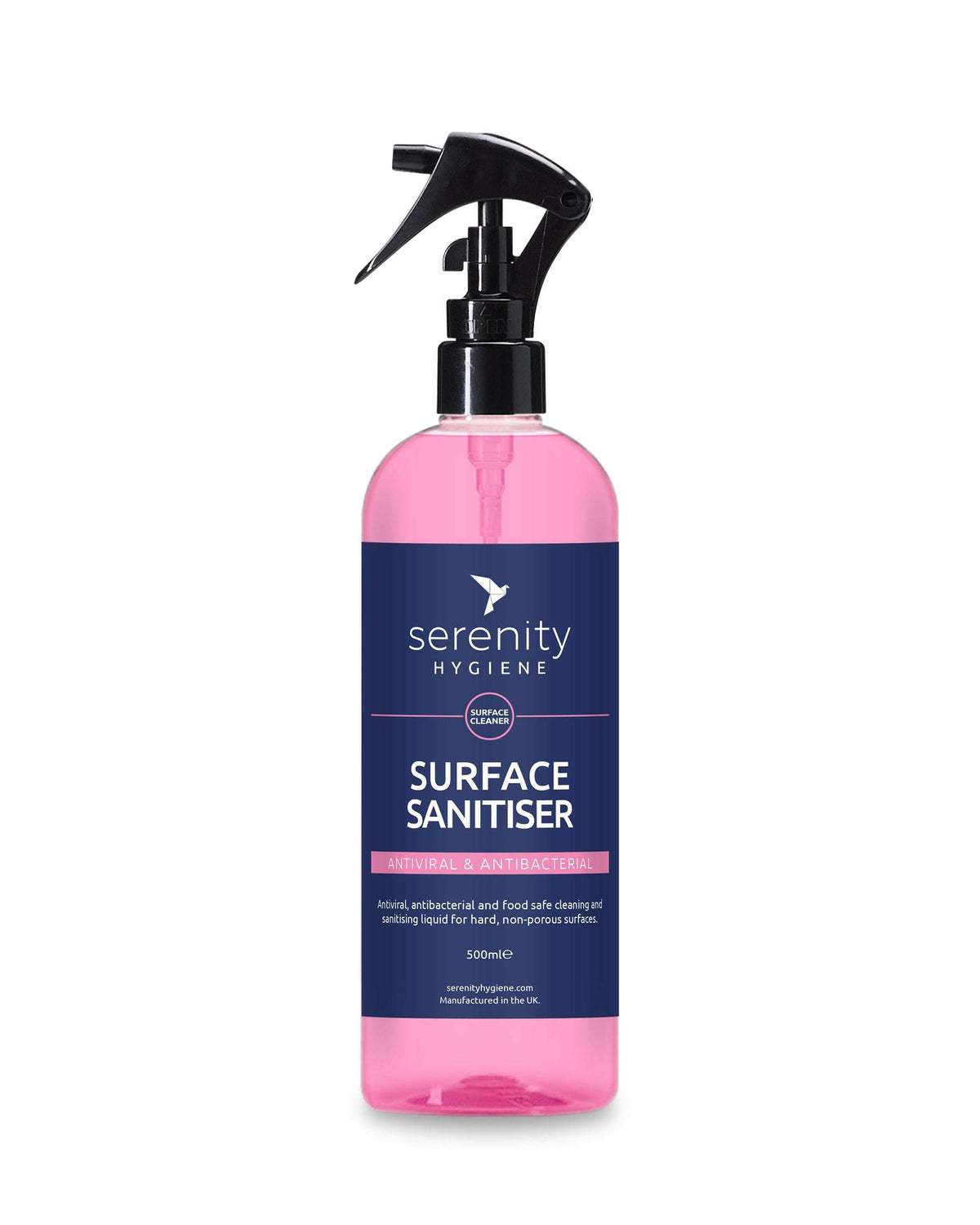 Hospital grade unscented food safe surface sanitiser spray on kitchen and workspace surfaces