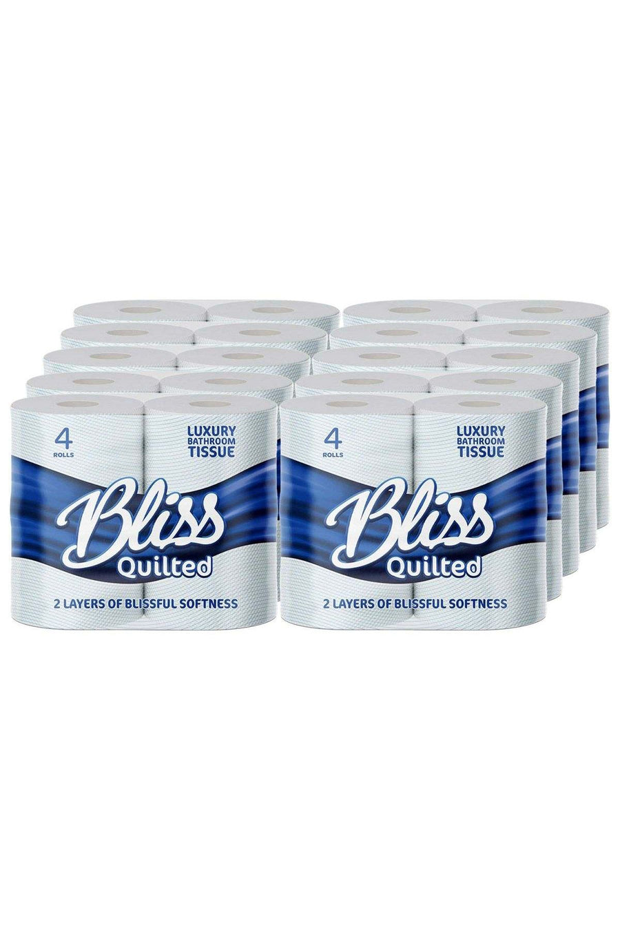 Bliss LuxurySoft 2 Ply Toilet Rolls – Quilted, Embossed, Sustainable Bulk Pack of 40
